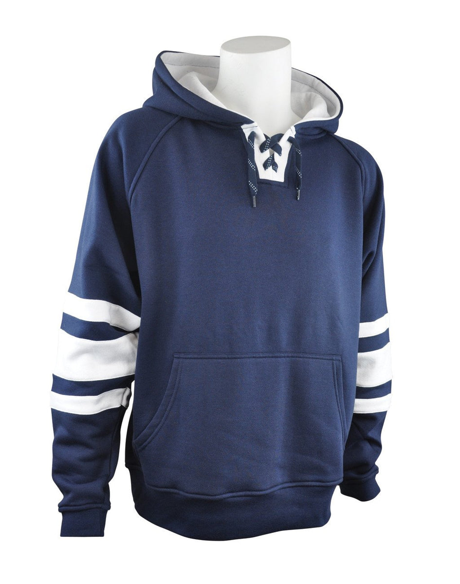 Blank hockey shop hoodies with laces