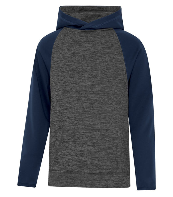 ATC™ DYNAMIC HEATHER FLEECE TWO TONE HOODED YOUTH SWEATSHIRT. Y2047